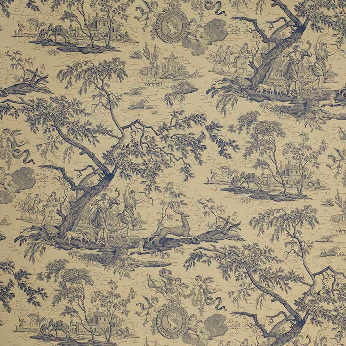 Marvic Textiles La Chasse Blue Wallpaper W0550-2