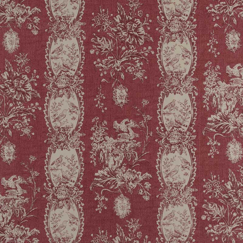 Marvic Textiles Les Oiseaux Raspberry Fabric 6201-9