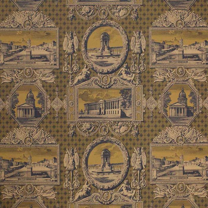 Marvic Textiles Les Vues De Paris Indigo Wallpaper W0623-3