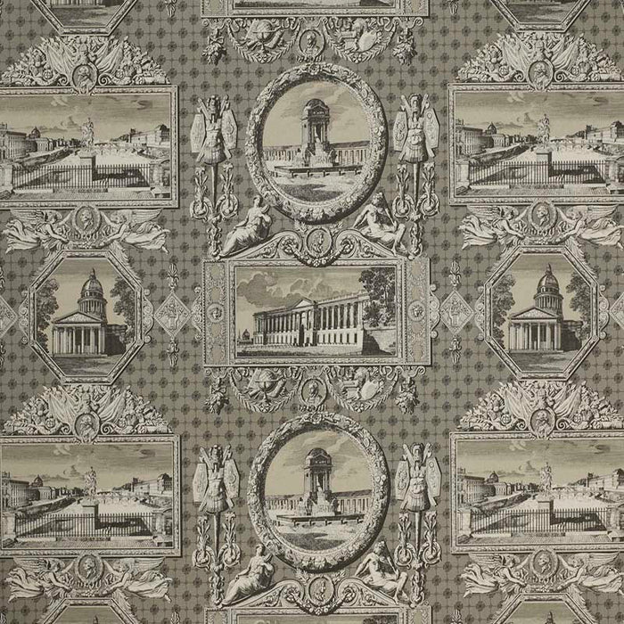 Marvic Textiles Les Vues De Paris Charcoal Wallpaper W0623-4