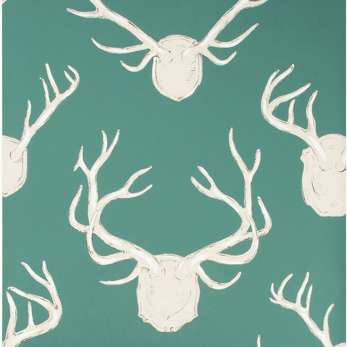 Lee Jofa Antlers Paper Teal Wallpaper P2017102.13.0