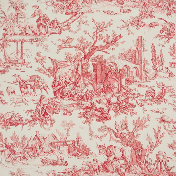 Brunschwig & Fils Le Hameau Crimson Wallpaper P8013130.19.0