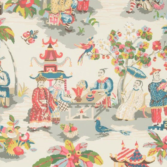 Brunschwig & Fils Xian Prussian/Red Wallpaper P8019102.157.0