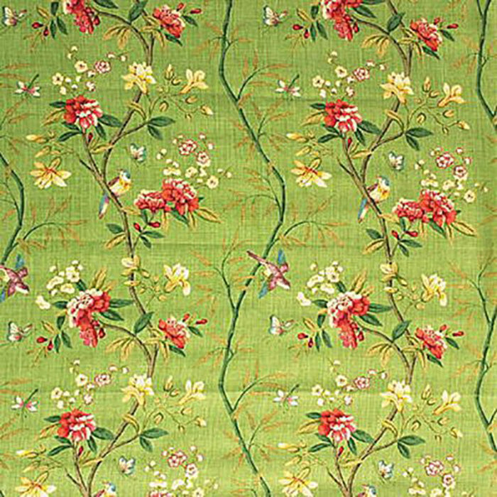 GP & J Baker Peony & Blossom Apple Green/Brick Fabric R1368.6.0