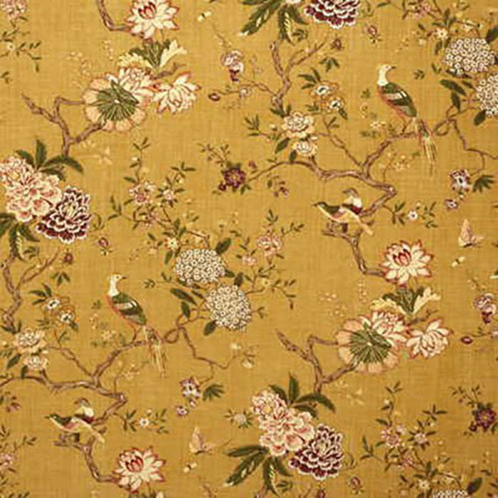 GP & J Baker Oriental Bird Gold Fabric R1398.1.0