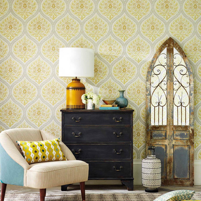 Sanderson Madurai Lemon 216756 Wallpaper DCPW216756