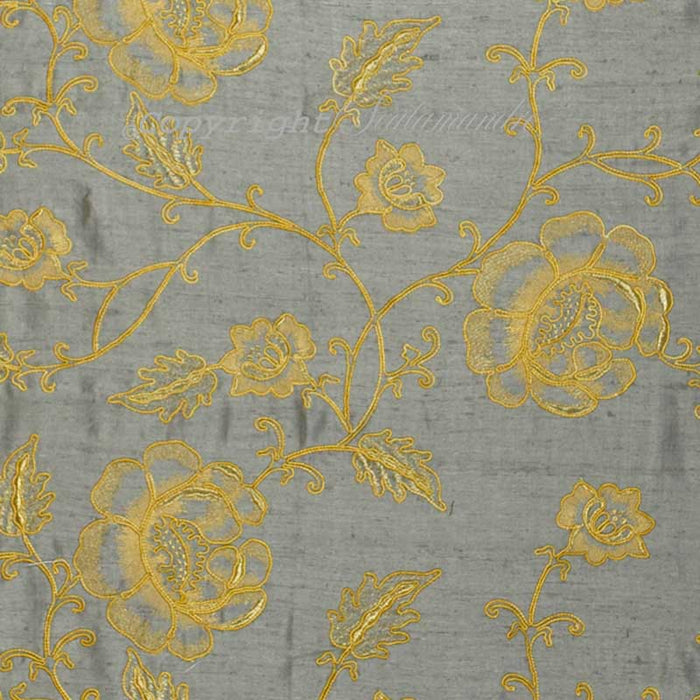 Colony Flowdery Gold On Grey Fabric CL 000426818