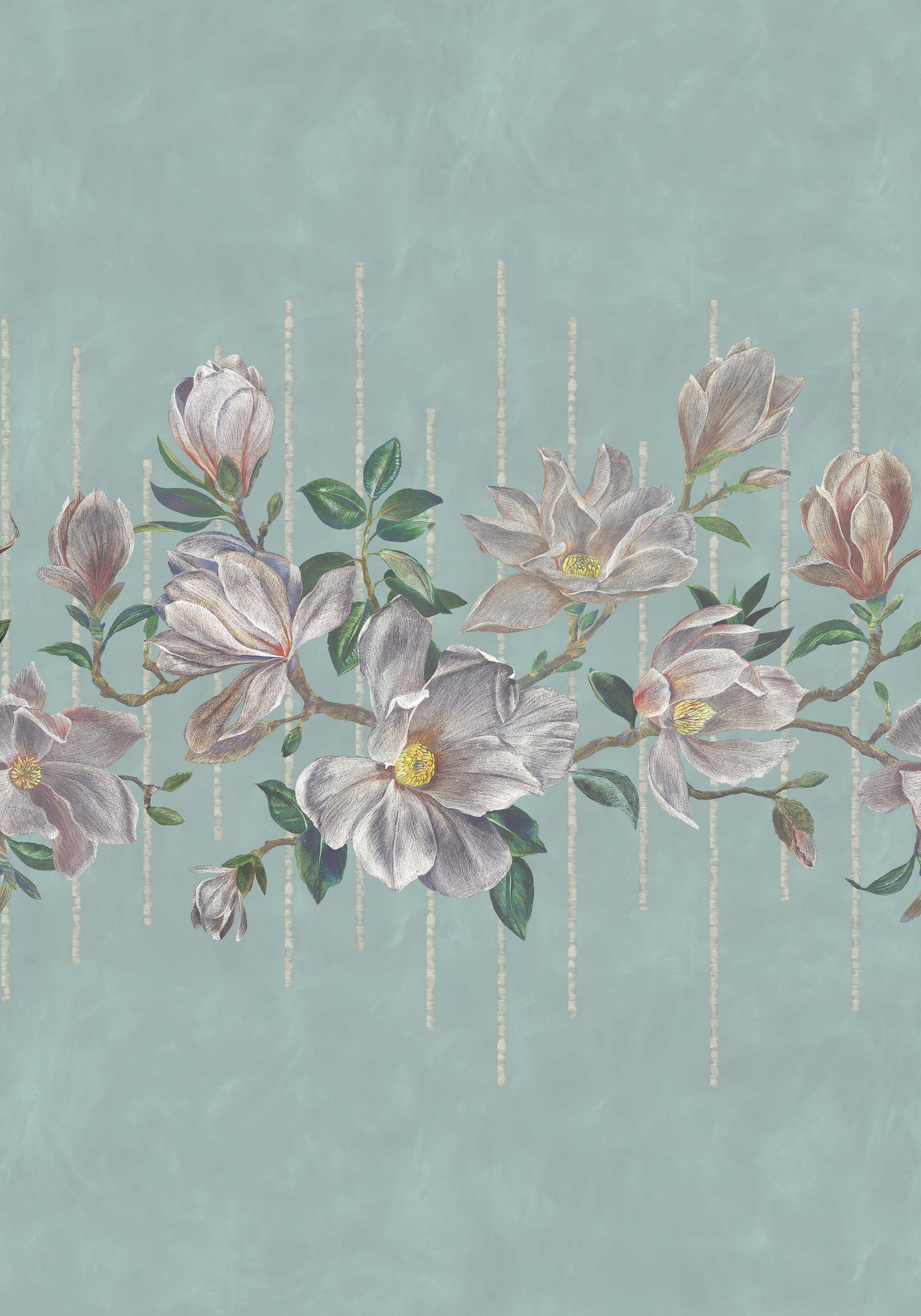 Osborne & Little Magnolia Frieze Panel  2 Wallpaper W7338-02