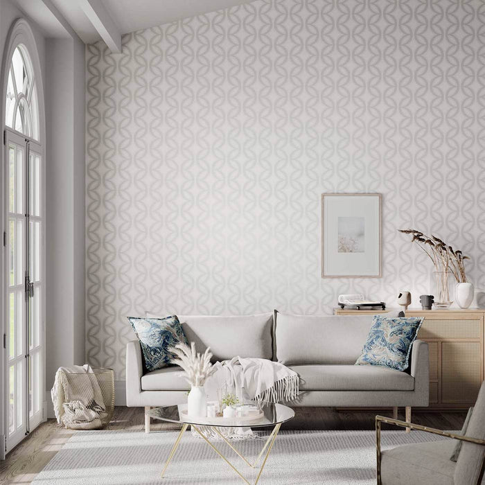 Harlequin Caprice Chalk/Pearl/Silver 110594 Wallpaper HPOW110594