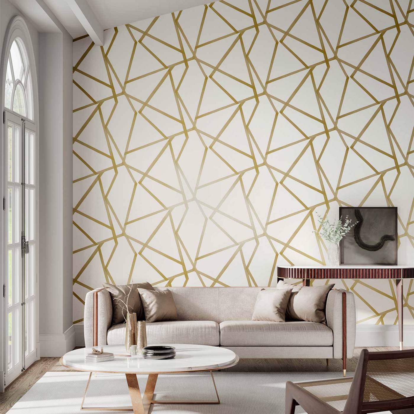 Harlequin Sumi Ivory/Mustard 110884 Wallpaper HMOW110884